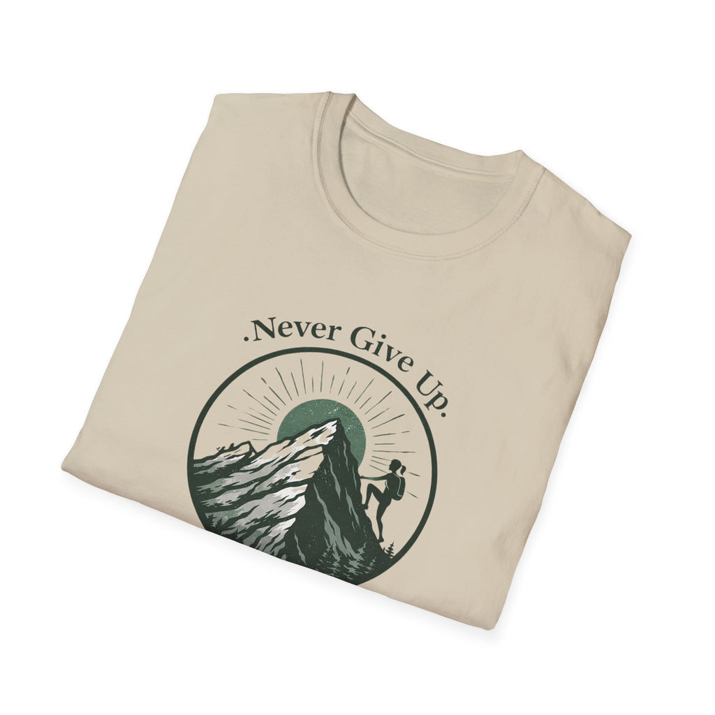 Never Give Up Mountain Graphic T-Shirt