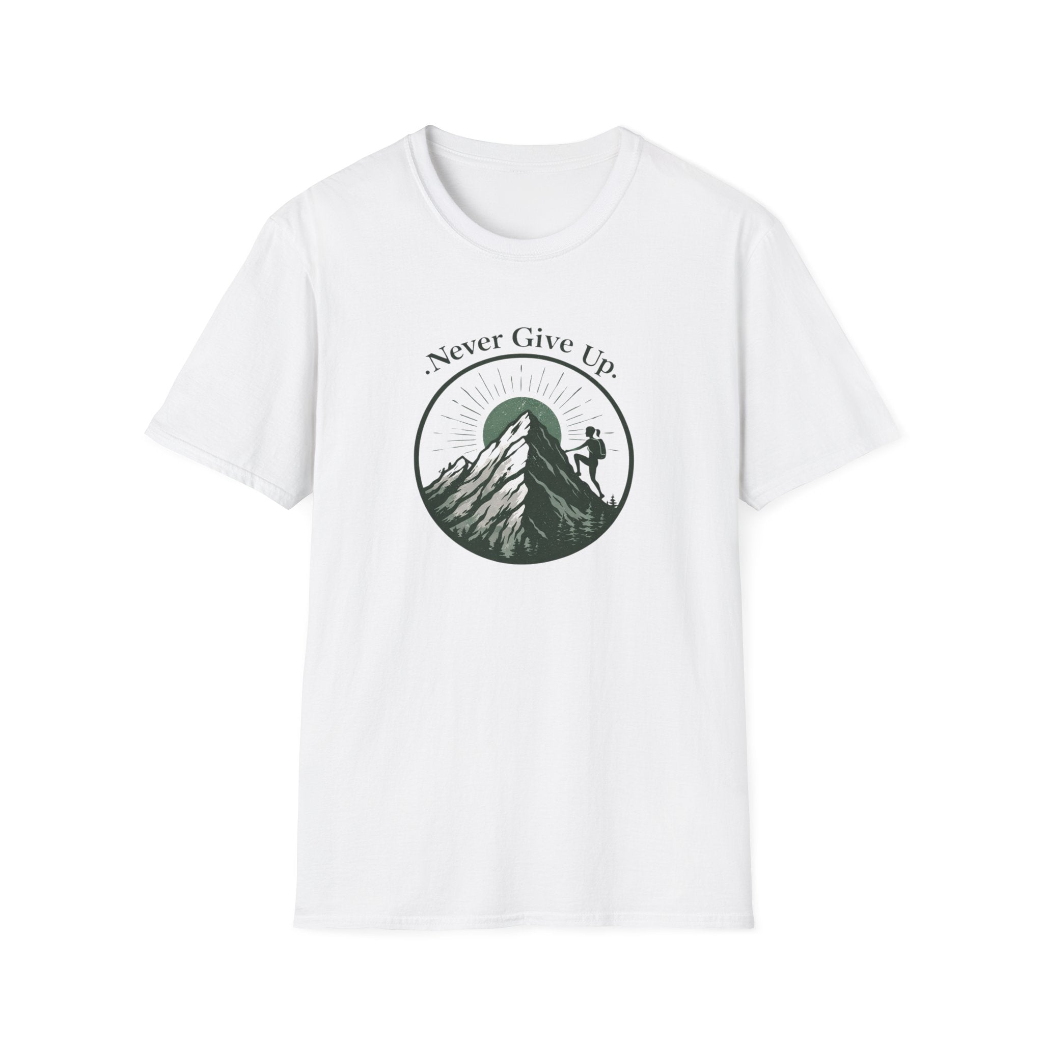 Never Give Up Mountain Graphic T-Shirt