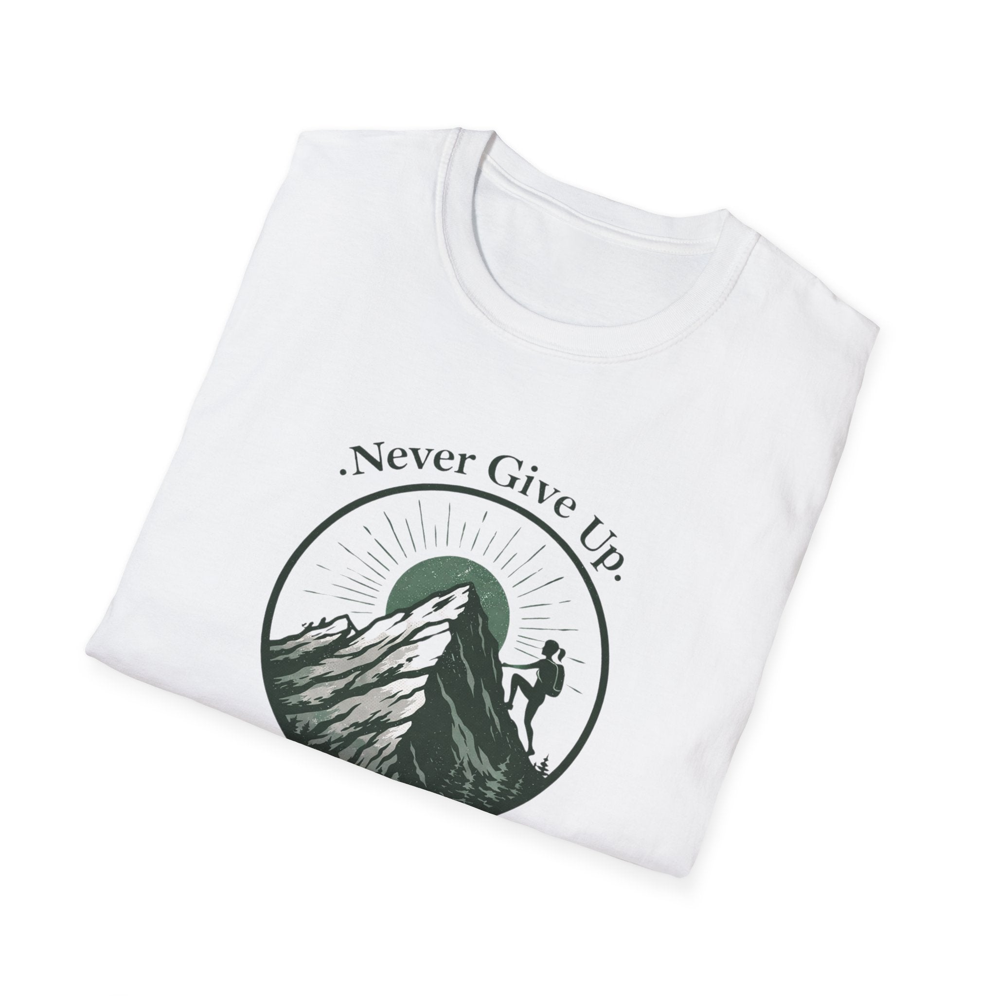 Never Give Up Mountain Graphic T-Shirt