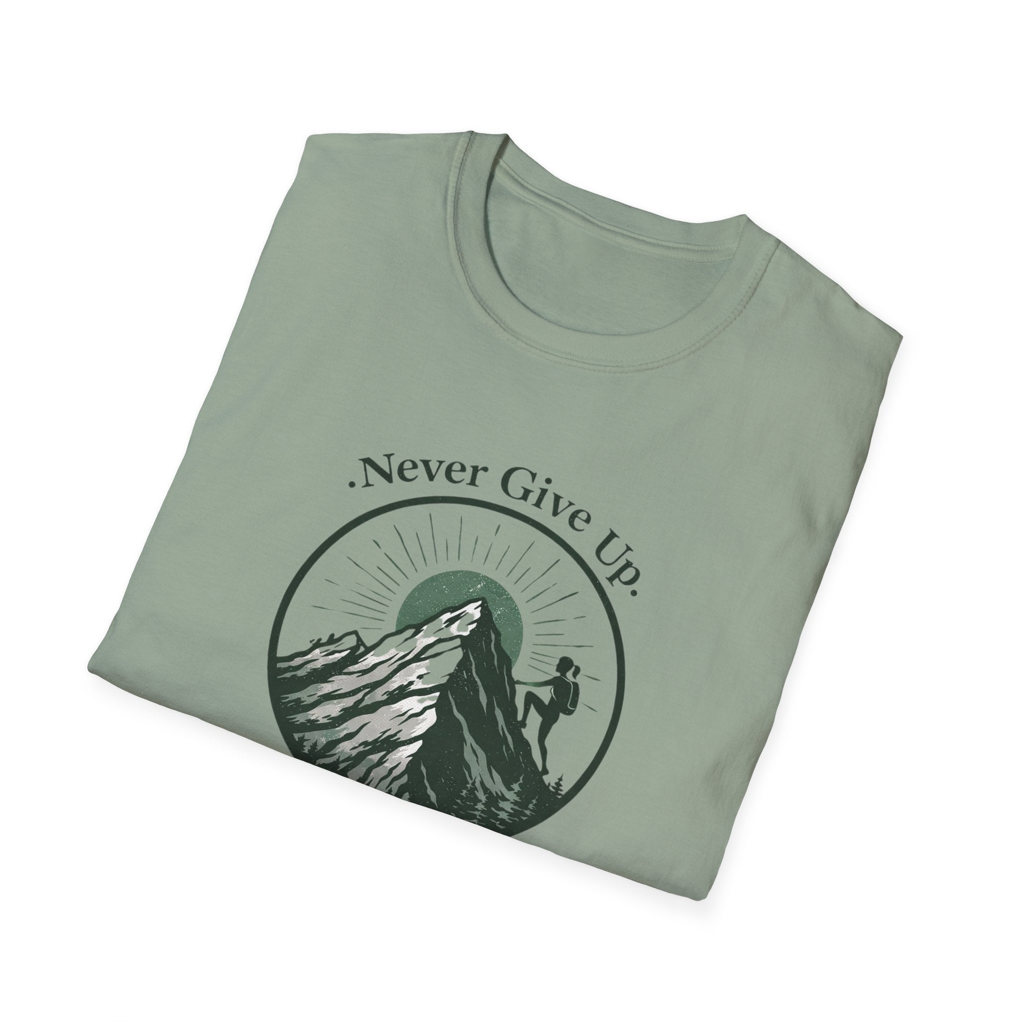 Never Give Up Mountain Graphic T-Shirt