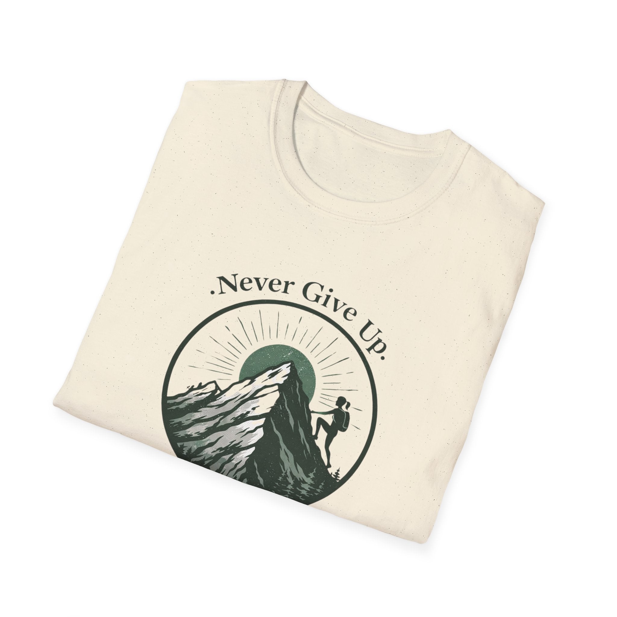 Never Give Up Mountain Graphic T-Shirt
