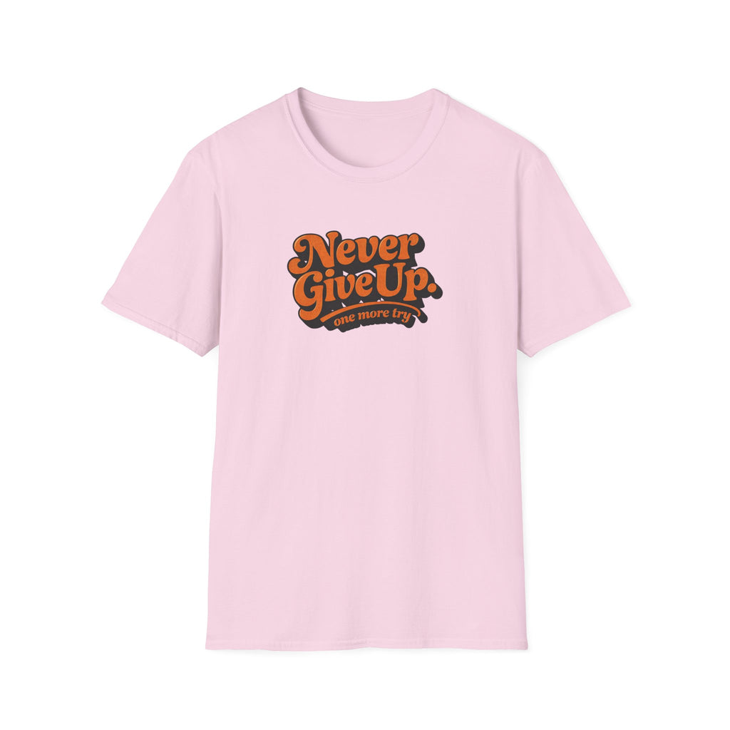 Never Give Up Retro Typhography T-Shirt