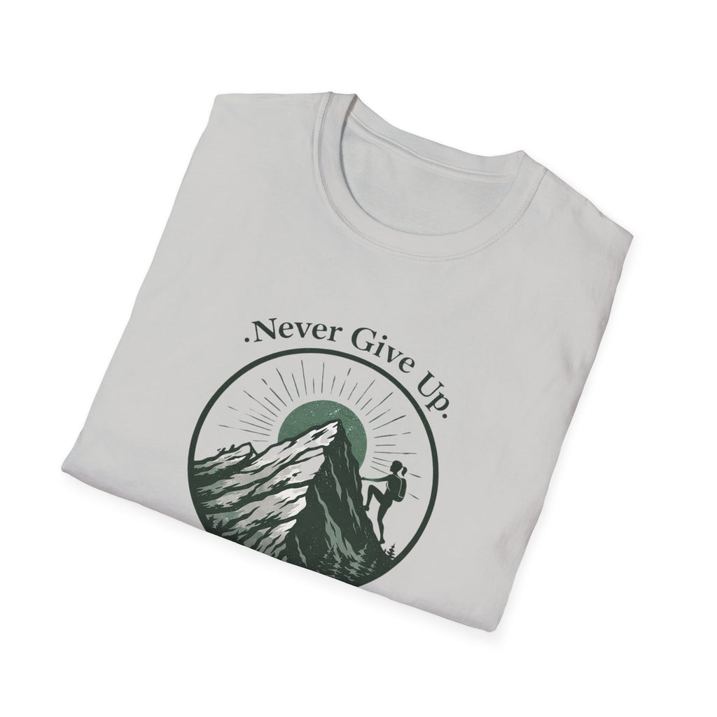 Never Give Up Mountain Graphic T-Shirt