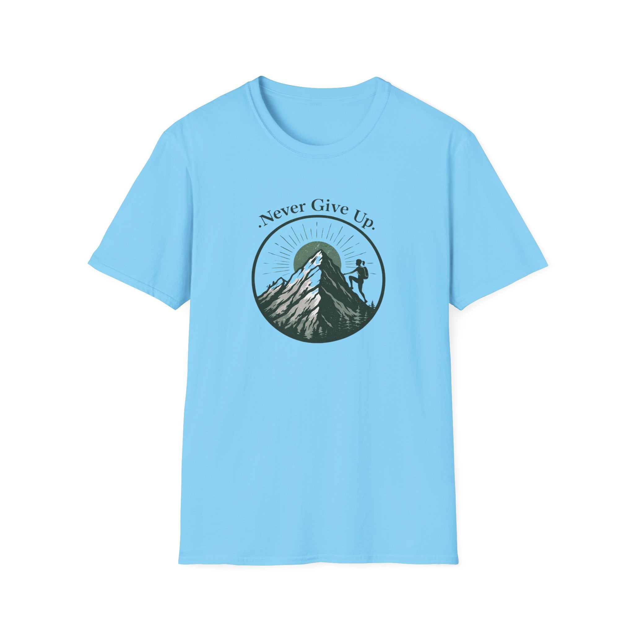 Never Give Up Mountain Graphic T-Shirt
