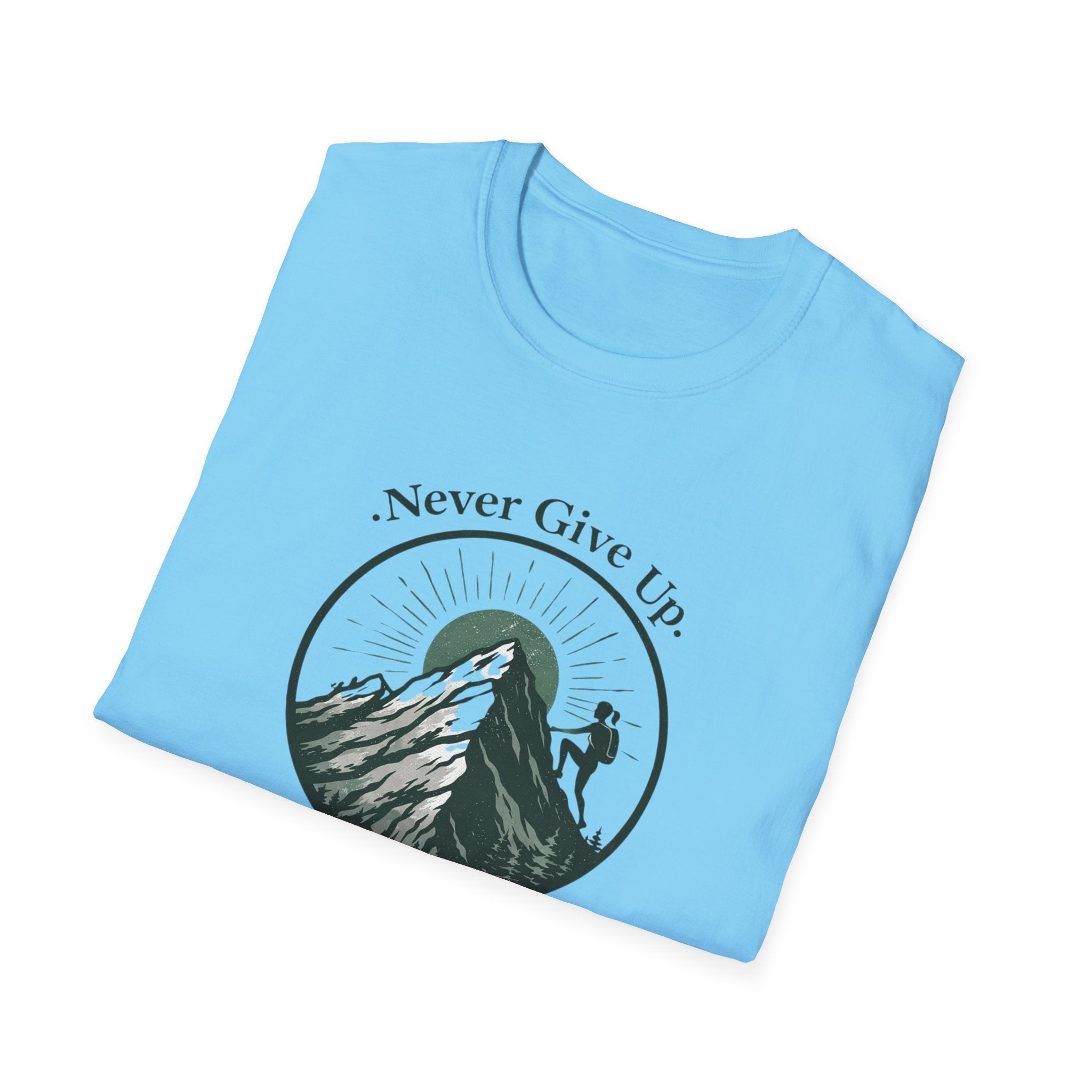 Never Give Up Mountain Graphic T-Shirt