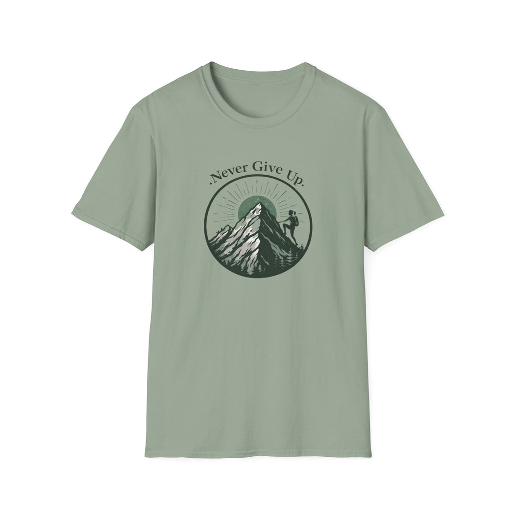 Never Give Up Mountain Graphic T-Shirt