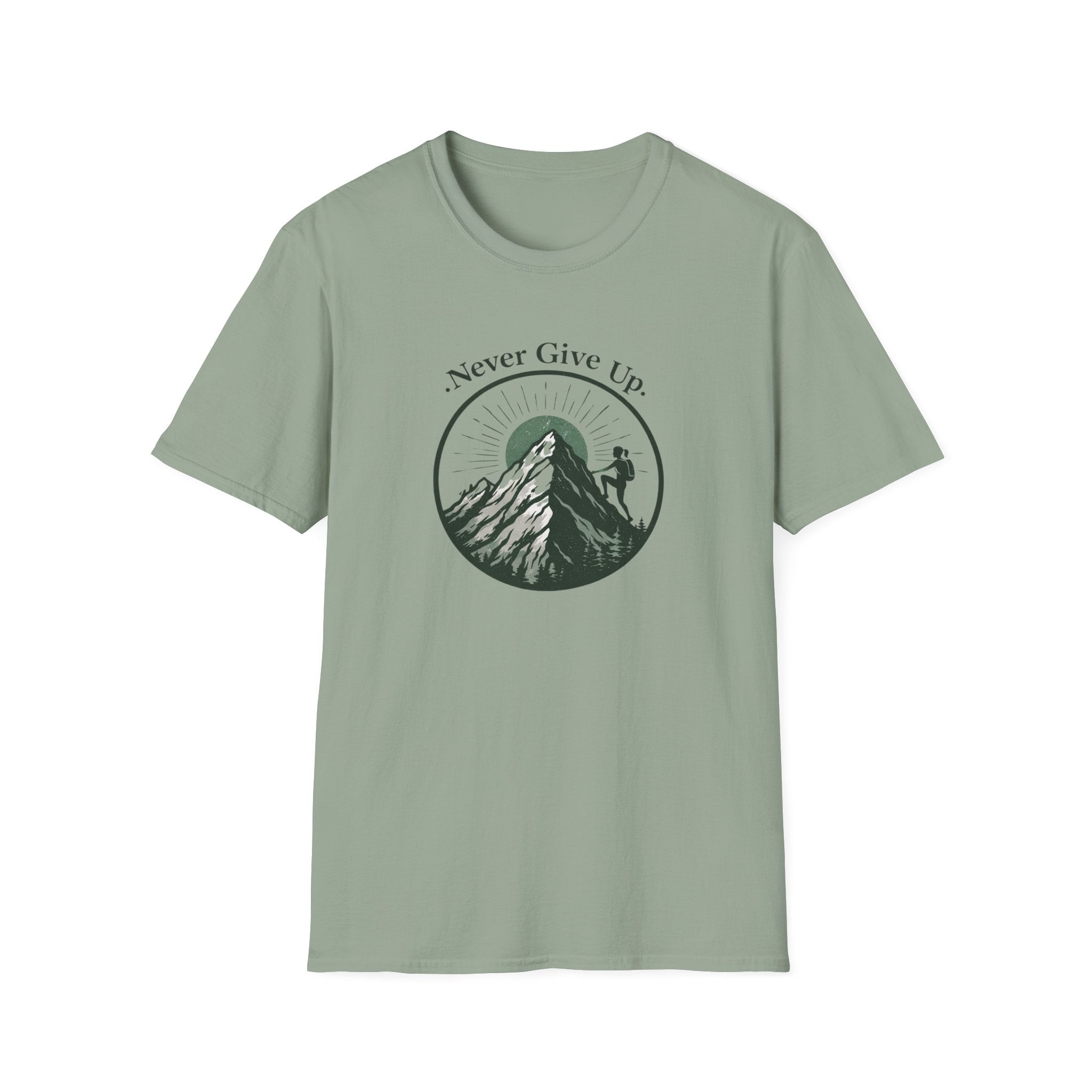 Never Give Up Mountain Graphic T-Shirt