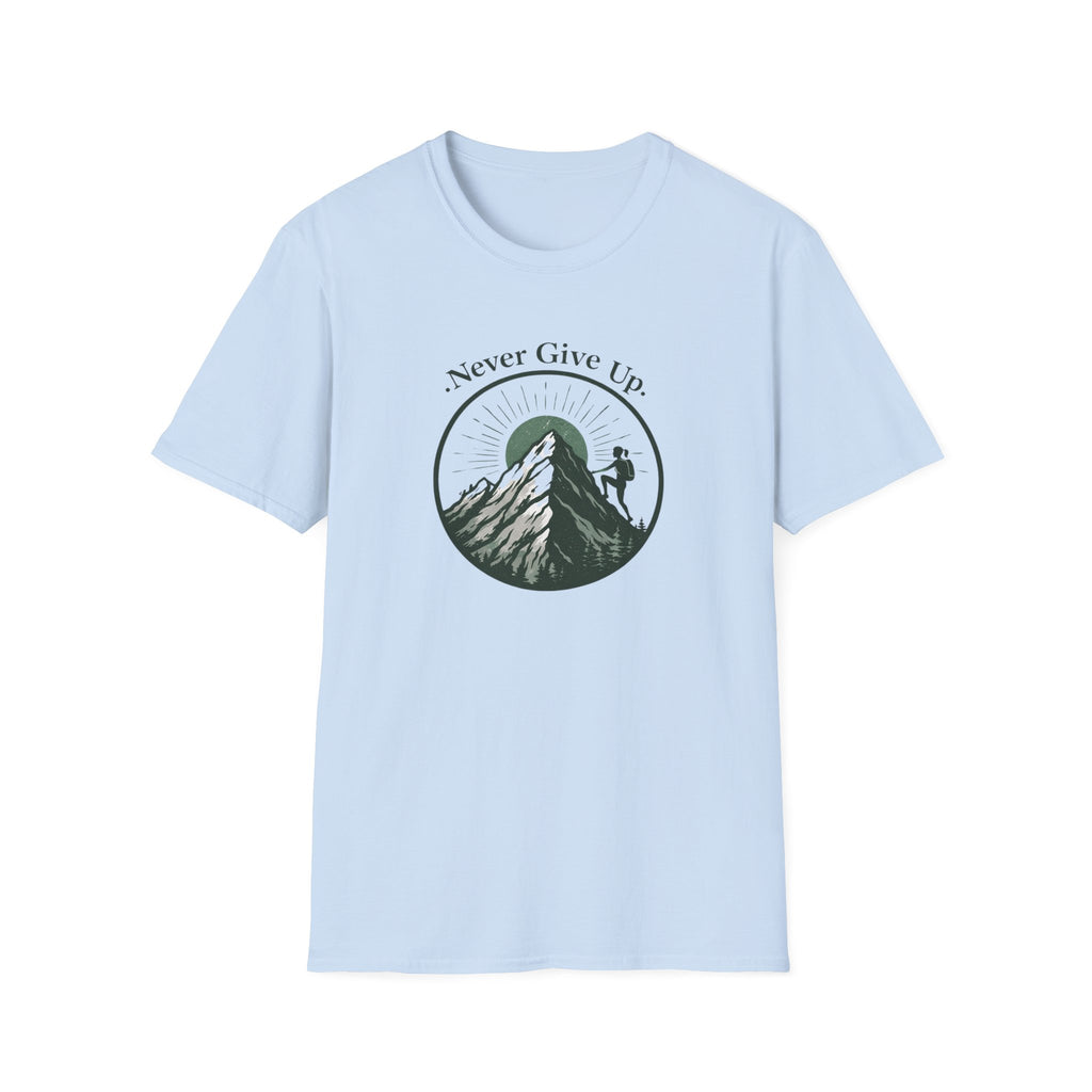 Never Give Up Mountain Graphic T-Shirt