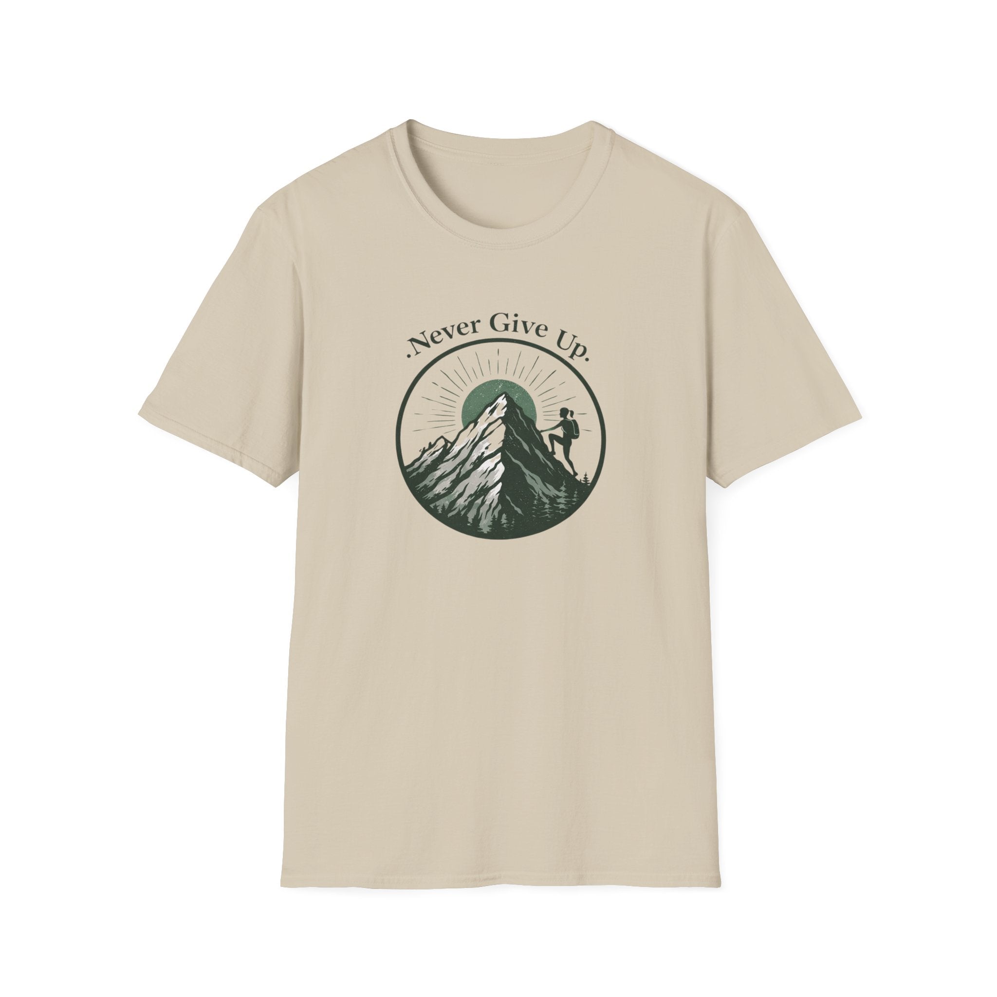 Never Give Up Mountain Graphic T-Shirt