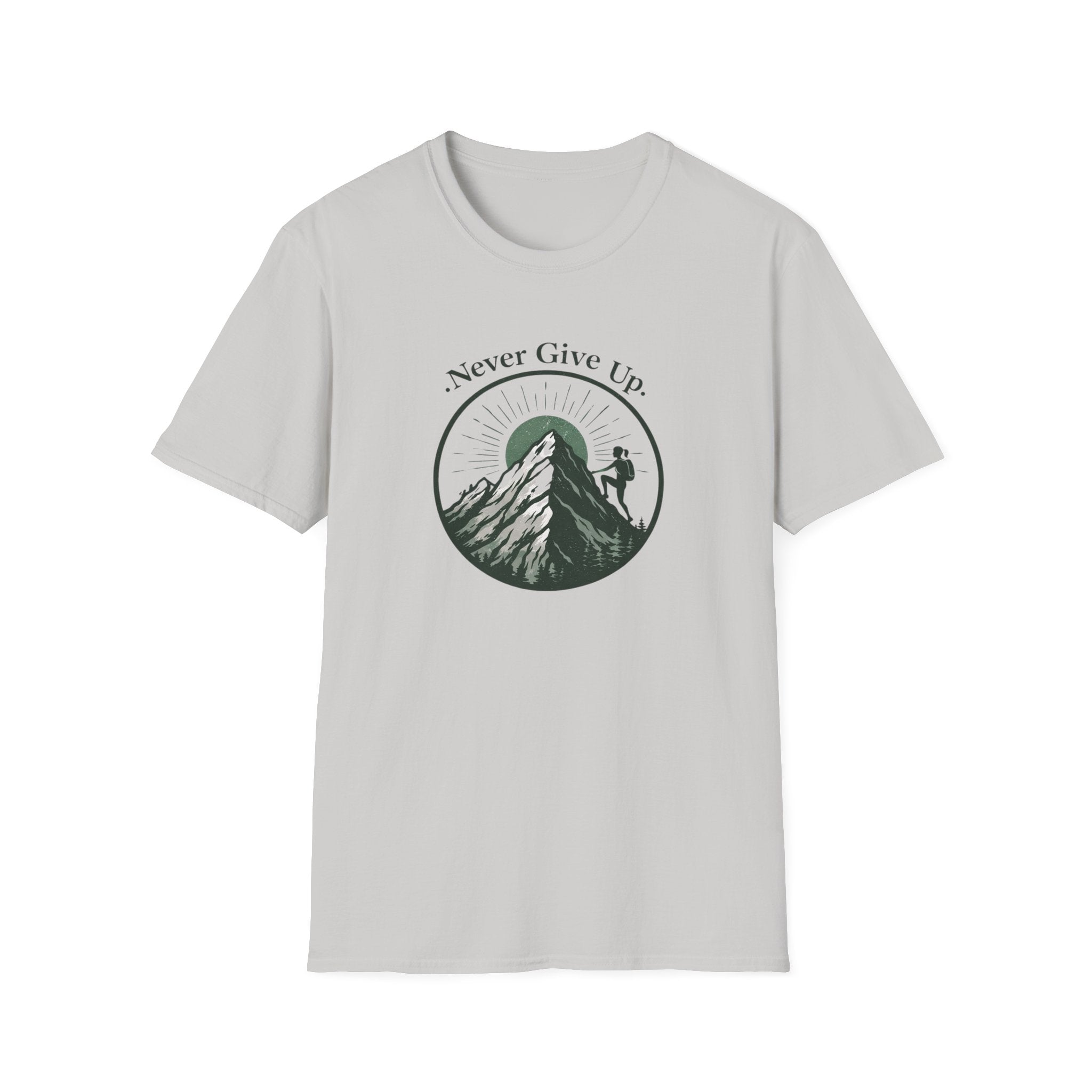 Never Give Up Mountain Graphic T-Shirt