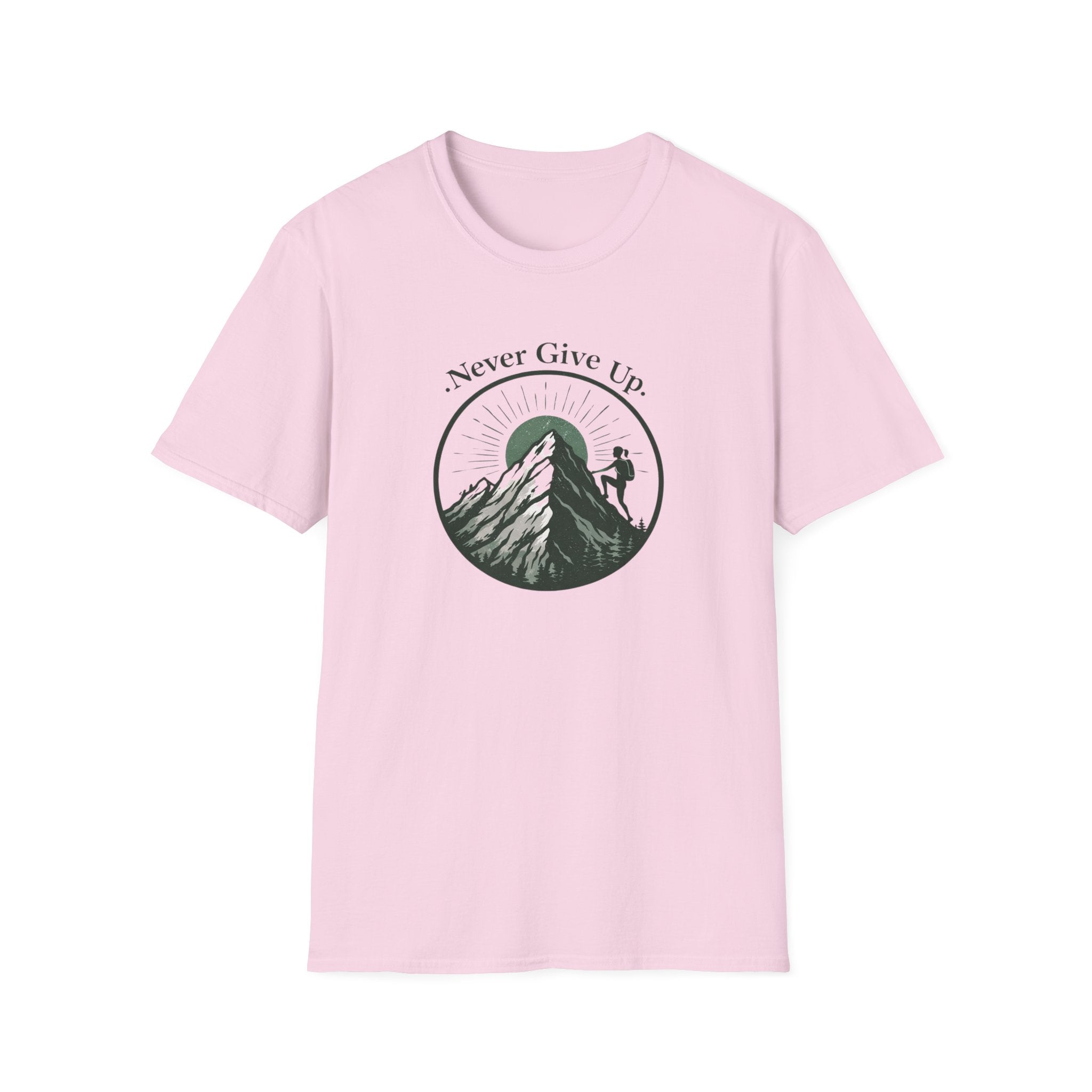Never Give Up Mountain Graphic T-Shirt