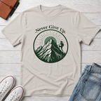 Never Give Up Mountain Graphic T-Shirt