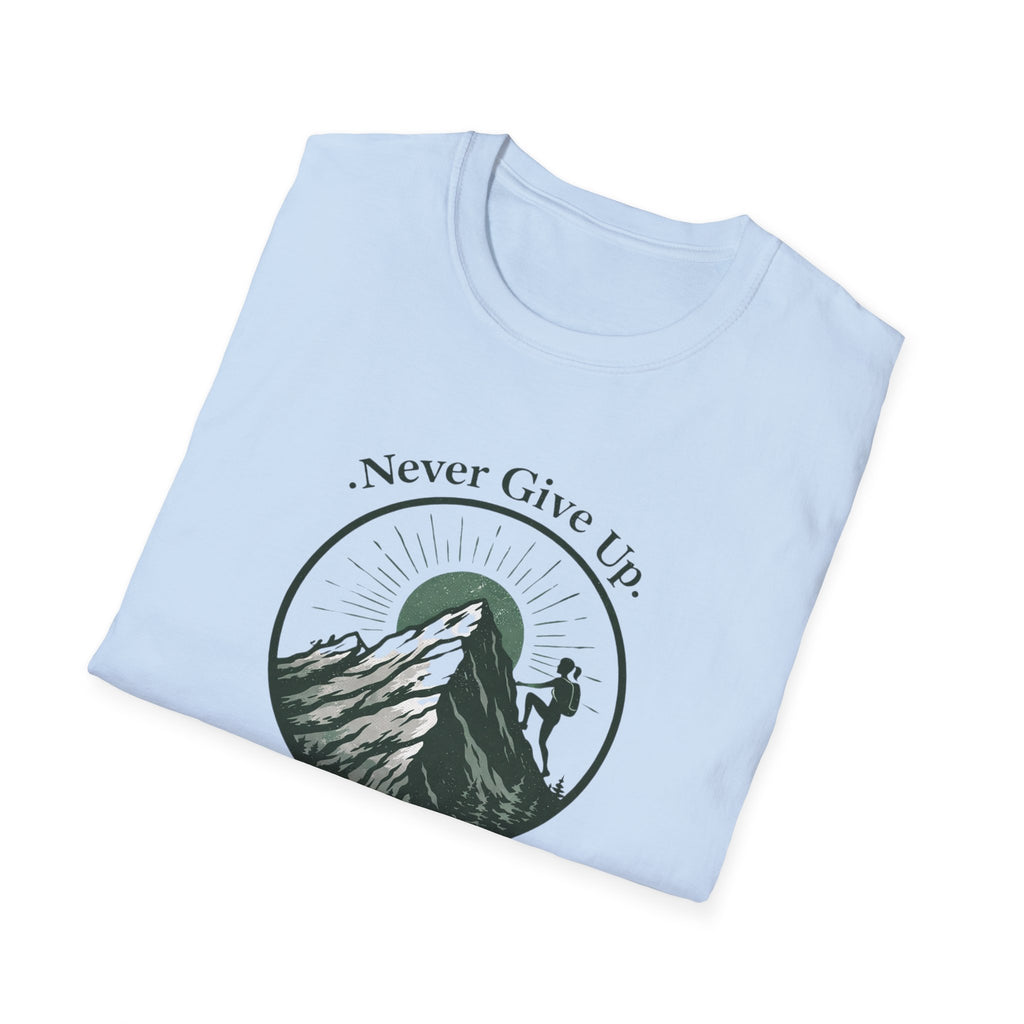 Never Give Up Mountain Graphic T-Shirt