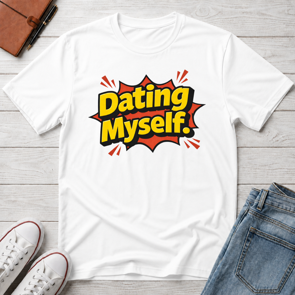 Dating Myself Funny Typhography T-Shirt