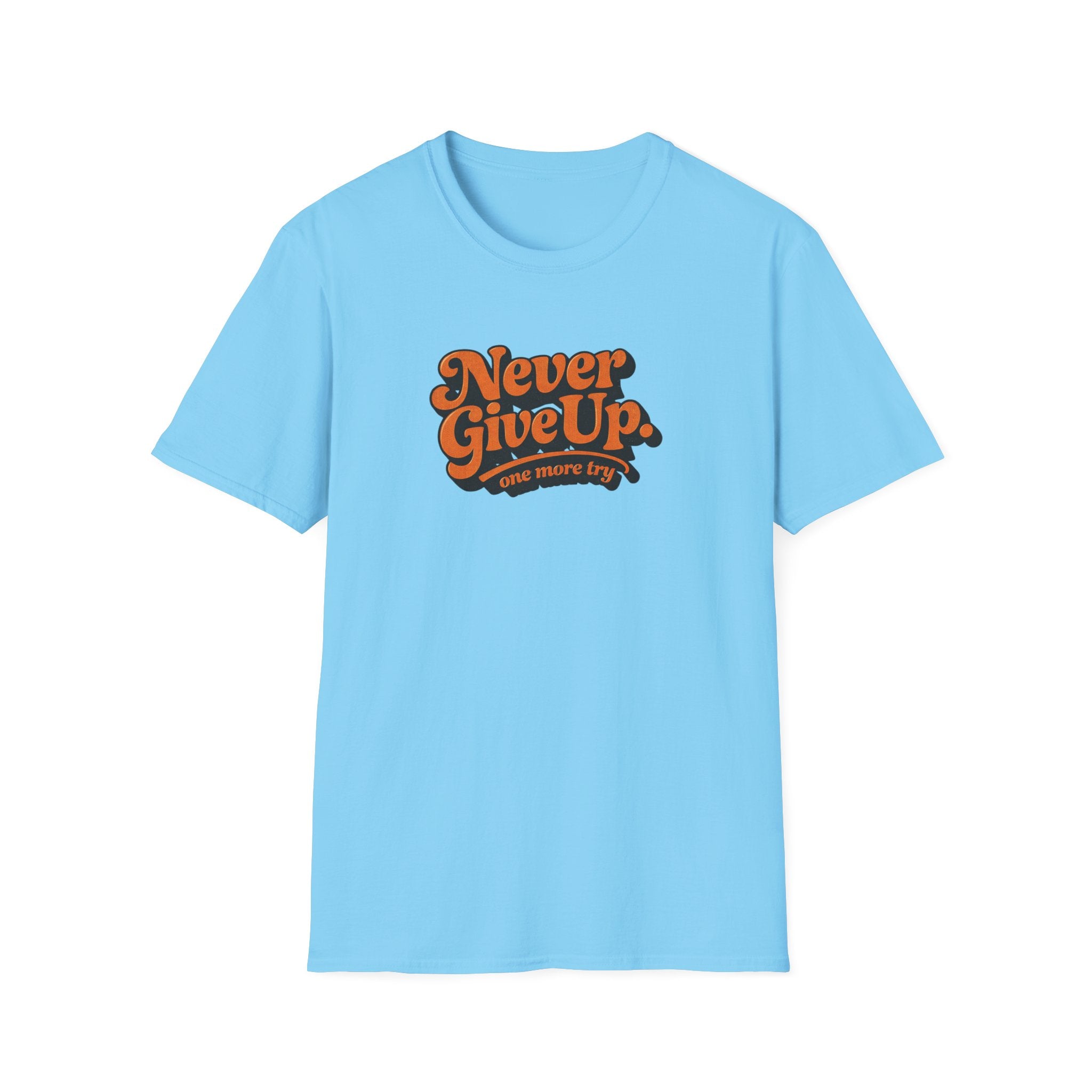 Never Give Up Retro Typhography T-Shirt