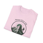 Never Give Up Mountain Graphic T-Shirt