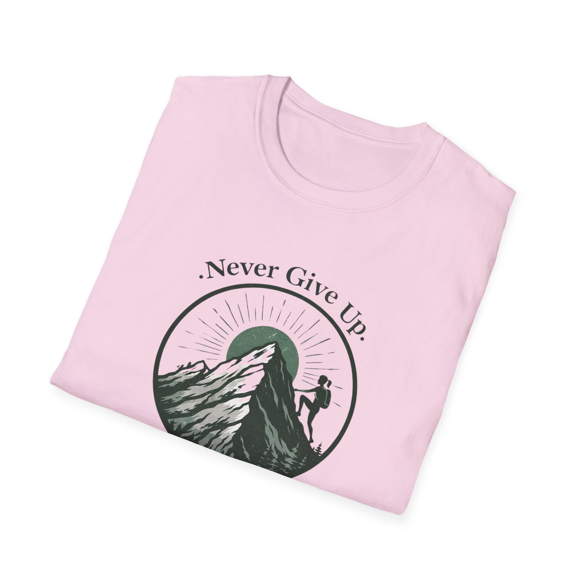 Never Give Up Mountain Graphic T-Shirt