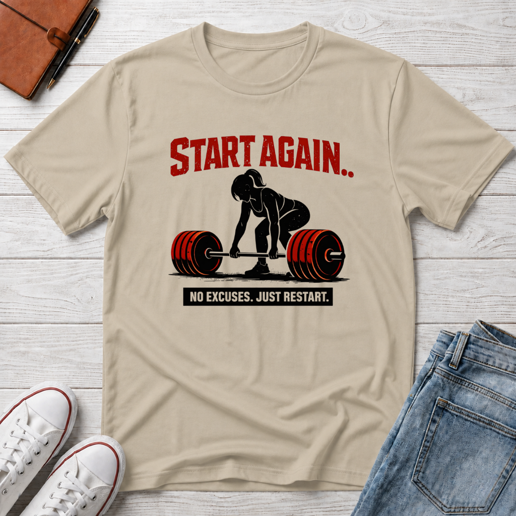 Start Again Motivational Graphic Tee