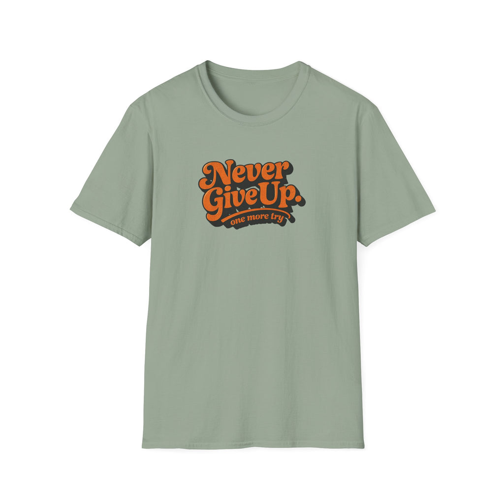 Never Give Up Retro Typhography T-Shirt
