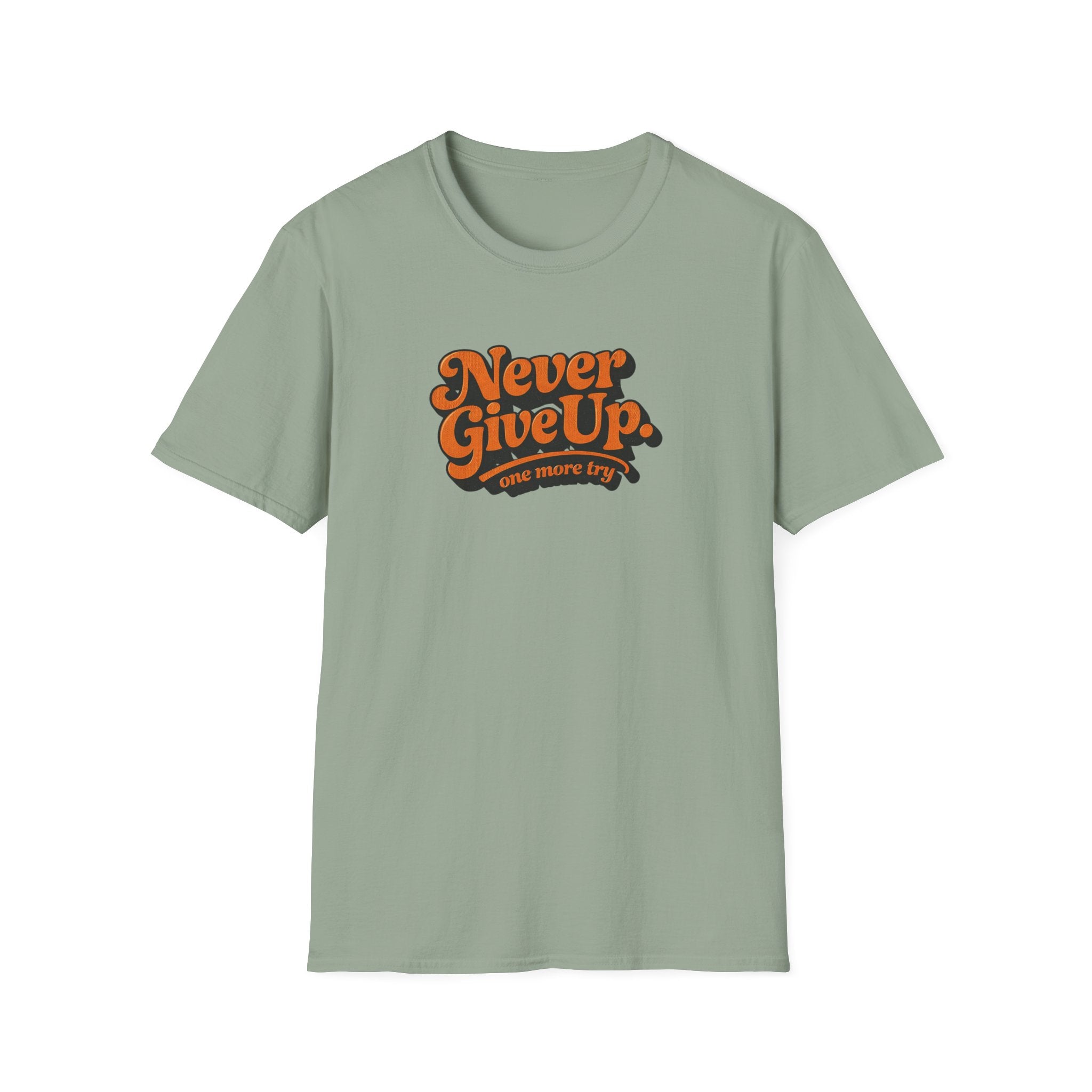 Never Give Up Retro Typhography T-Shirt