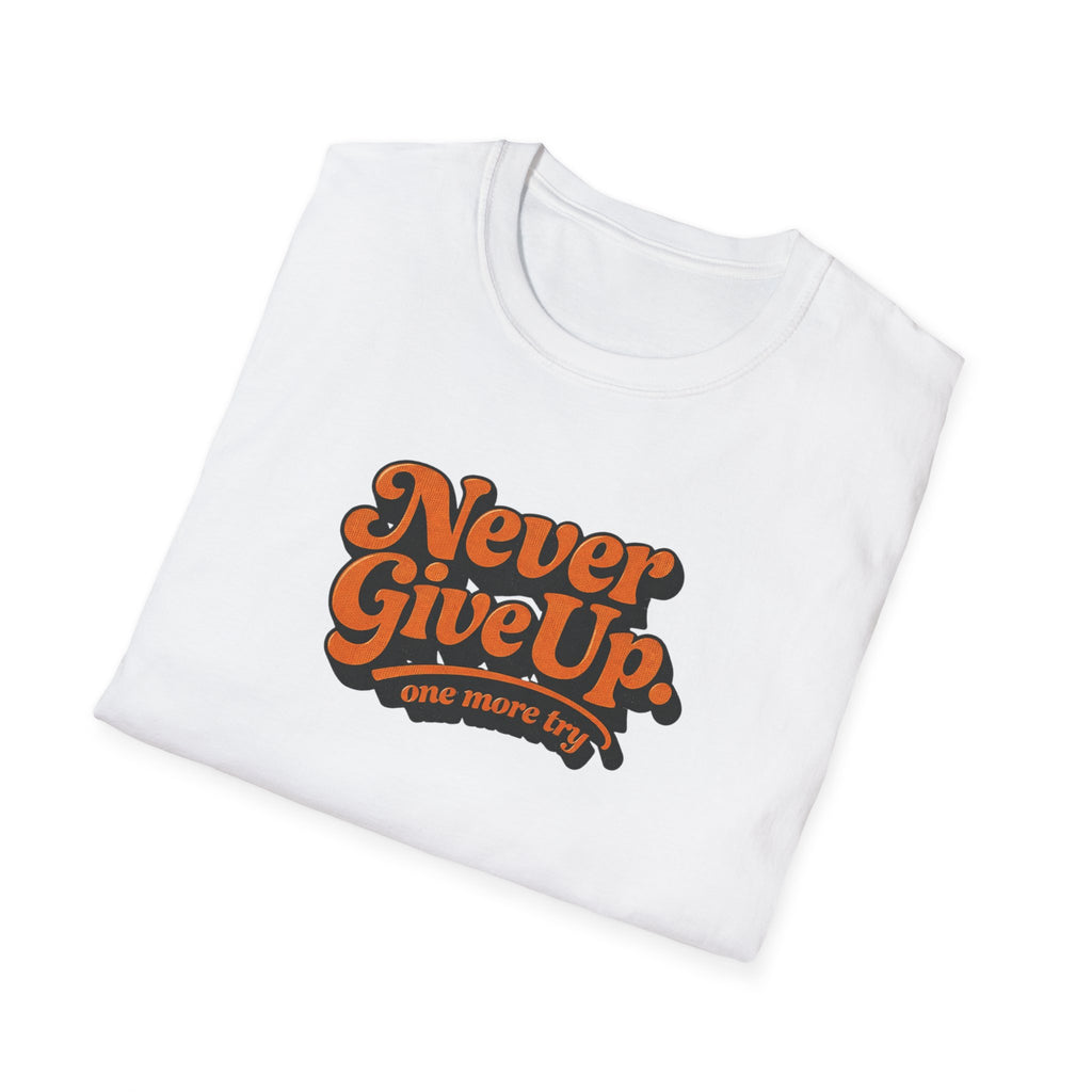 Never Give Up Retro Typhography T-Shirt