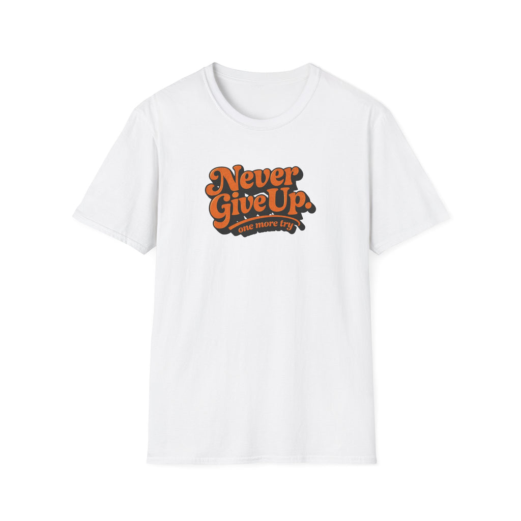 Never Give Up Retro Typhography T-Shirt